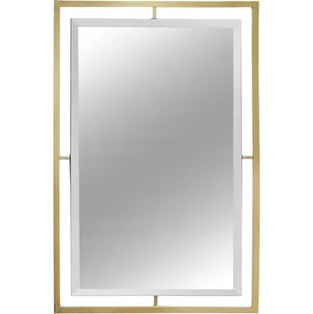 Zrcadlo Zrcadlo v ocelovém zlatém rámu 100x120 cm LW6853