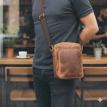 Pánská kožená taška Greenburry 1611-25 hnědá