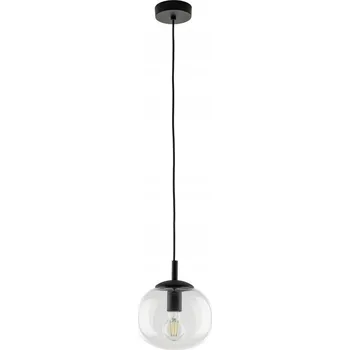 TK Lighting Závěsné svítidlo VIBE Ø20cm E27 - černé/průhledné