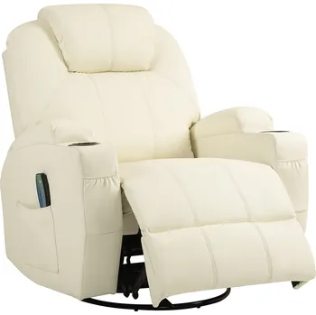 Masážní křeslo HOMCOM Elektrické relaxační křeslo s masážní funkcí, TV křeslo s funkcí naklápění a houpání, pružinovým systémem a dálkovým ovládáním pro maximální pohodlí