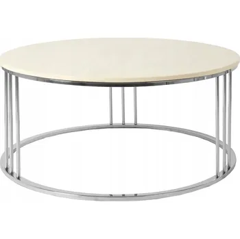 Konferenční stolek Moderní mramorový bílý stolek Ø100x45 cm C034B