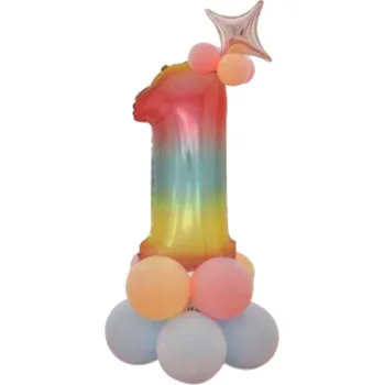 Balónek Sada balónků k 1. narozeninám, roček, číslo 1