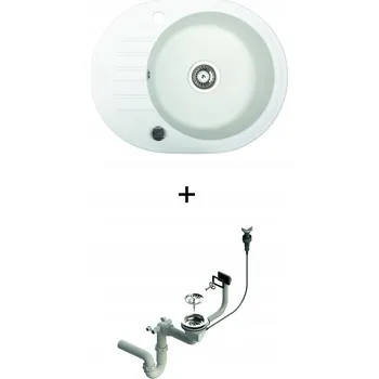 Granitový dřez Jednokomorový dřez Brenor granit bílý