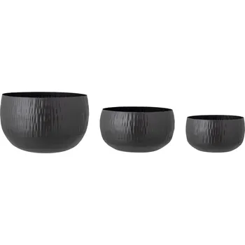 Úložný box Bloomingville, Obaly na květináče Abisha kovové černé 3 ks - Formadore