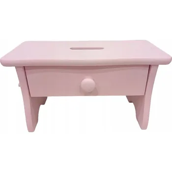 RŮŽOVÁ STOLIČKA SE ZÁSUVKOU taburet STOLIČKA židlička POMOCNÍK