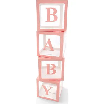 Obraz Krabičky na balónky s nápisem BABY komplet RŮŽOVÉ !!