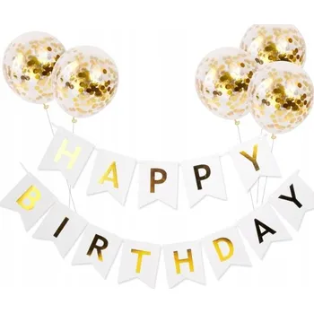 Girlanda VŠECHNO NEJLEPŠÍ k narozeninám s konfetami balónky