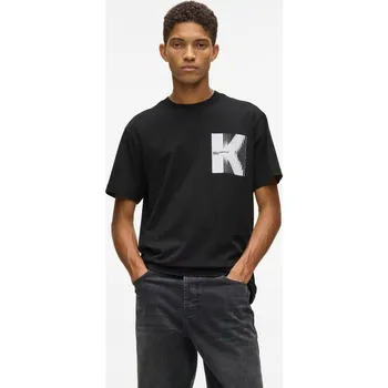 Pánské tričko TRIČKO KARL LAGERFELD JEANS KLJ REG SS K LOGO TEE BLACK