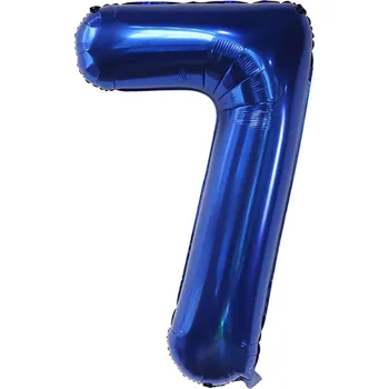 Balónek Velký fóliový balónek ve tvaru číslice 7 SEDM modrý na heliové plnění, 75 cm