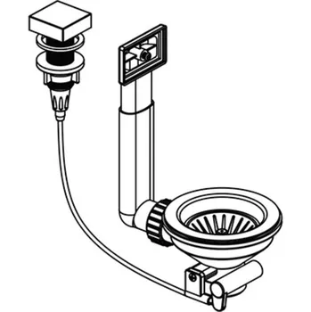 Ventil Pyramis Výtoková dřezová hlavice s lankovým ovládáním, dřezy granit, chrom
