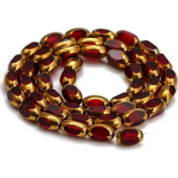 Náramek 50 ks Barevné oválné skleněné korálky | šperky - barva7