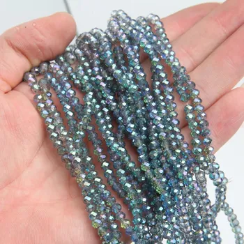 Náramek Křišťálové broušené rondelle korálky | šperky - 18 let , 3x4mm (112-120ks)