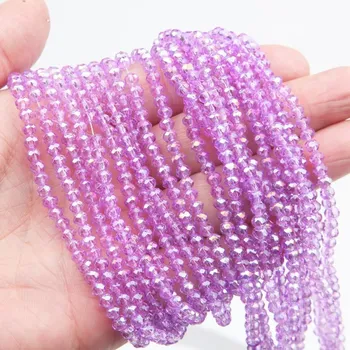 Náramek Křišťálové broušené rondelle korálky | šperky - 53 , 3x4mm (112-120ks)