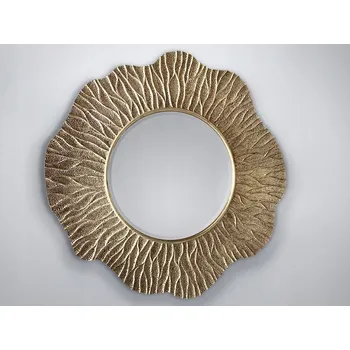 Zrcadlo Nepravidelné Zrcadlo , barva šampaňského, Ø110 PU443C