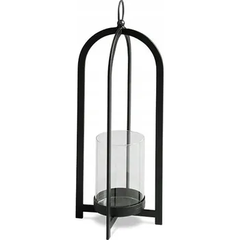 Svícen Skleněný černý svícen Ø13x43 cm TOYJ19-163