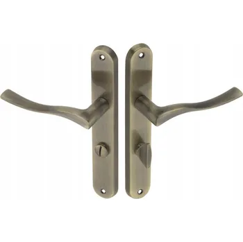 Dveřní kování Interiérová klika Gamet Dlouhá, Štítek kulatý, Štítek s WC zámkem