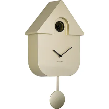 Hodiny Karlsson, Nástěnné hodiny s kukačkou Modern Cuckoo, zlaté metalické, kov - Formadore
