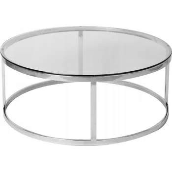Konferenční stolek Kulatý skleněný stolek s ocelovým rámem Ø100x40 C066