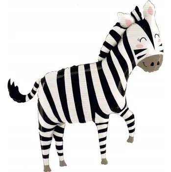 Balónek Velký fóliový balónek zebra 64x83 cm, narozeniny, zvířata