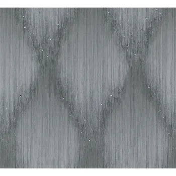 Marburg Vliesová tapeta na zeď, šedo-stříbrná, grafický vzor s krystaly, 35884, Papis Loveday Fashion Icon, Marburg, velikost 10 x 0,7 m