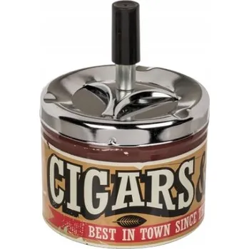 Popelník POPELNÍK KOVOVÝ OTOČNÝ UZAVÍRATELNÝ XL TOBACCO