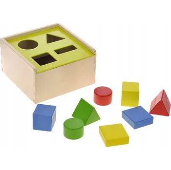 Dřevěná hračka Dřevěný třídič s kostkami [stavebnice]