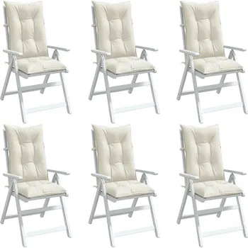 Bytový textil vidaXL Podušky na židli vysoké opěradlo 6 ks krémová melanž 120x50x7cm