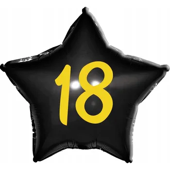 Balónek Fóliový balónek hvězda černá narozeniny 18 osmnáctka hélium 45 cm
