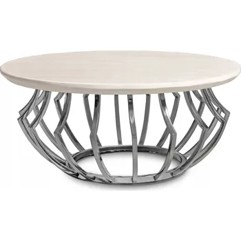 Konferenční stolek Konferenční stolek Euro-Home oválný 80 x 80 x 34 cm bílý