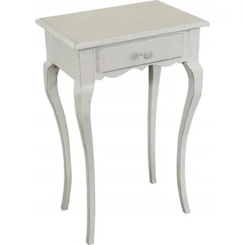 Noční stolek Dřevěný bílý noční stolek 51x35x80 cm M46