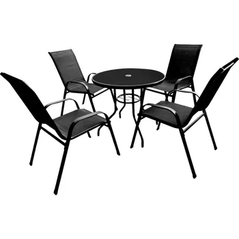 Zahradní sestava Aldotrade Set zahradního nábytku LUKO, černá, 5ks