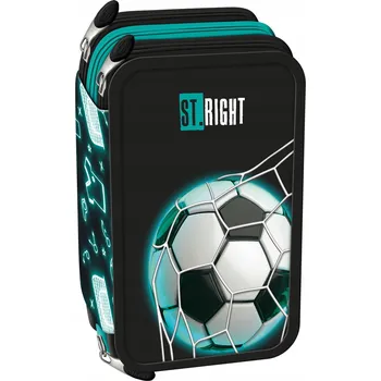 Penál Třípatrový penál St. Majewski s vybavením fotbalový míč černá/zelená