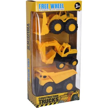 autíčko Sada stavebních aut 12 cm - Buldozer, Bagr, Sklápěč. Realistická hra. Poloh
