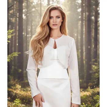 Bolerko Třpytivý svatební kabátek - bílý: BS-99 Vybraná velikost: 36