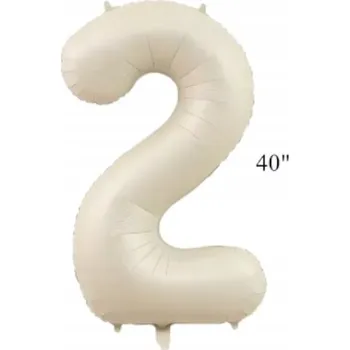 Balónek Fóliový balónek číslice BÉŽOVÁ 2 DVOJKA helium 100cm OSLAVA PARTY NAROZENINY