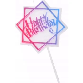 Dortová svíčka SVÍČKA duhová narozeninová HAPPY BIRTHDAY na dort