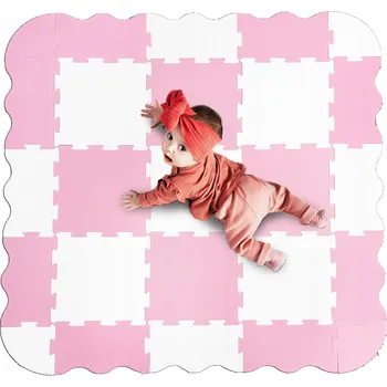 Pěnová podložka pěnové puzzle velká dětská ohrádka velká tlustá růžová 25 dílů