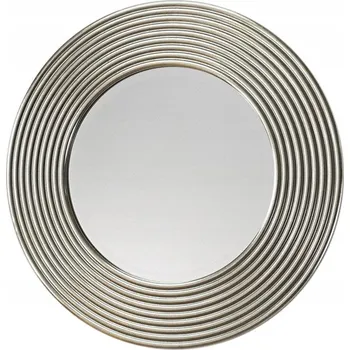 Zrcadlo Kulaté zrcadlo s rámem stříbro barvy, proužky, 81 cm LW5283