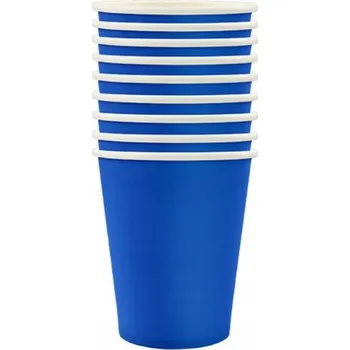 Party nádobí Papírové kelímky MODRÉ TMAVĚ MODRÉ narozeniny 220ml párty