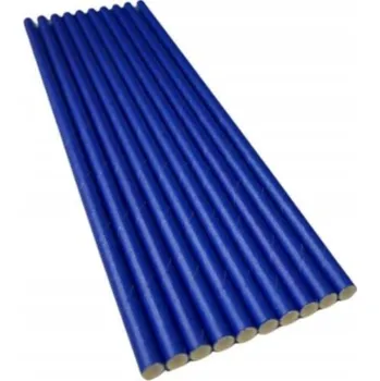 Brčka Papírové brčka tmavě modré 10 ks na jedno použití na oslavu, ekologické