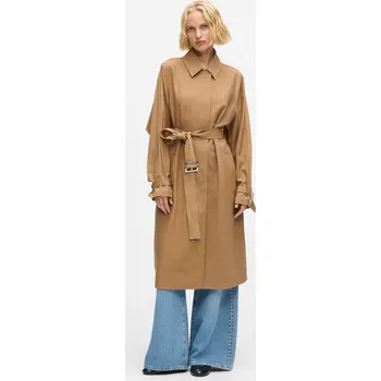 KABÁT KARL LAGERFELD PLEATED TRENCH COAT NOUGAT