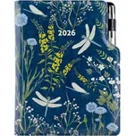 Diář DESIGN týdenní B5 2026 - modrá - Vážky