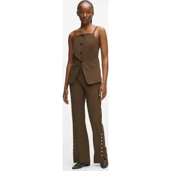 Dámské oblečení KALHOTY KARL LAGERFELD SNAP DETAIL FASHION PANTS JAVA