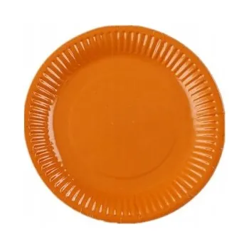 Talíř Papírové talířky oranžové 18cm narozeniny