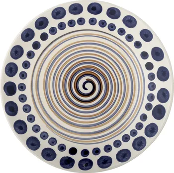 Talíř Bloomingville, Jídelní talíř Shama 27 cm modrá-zlatý - Formadore