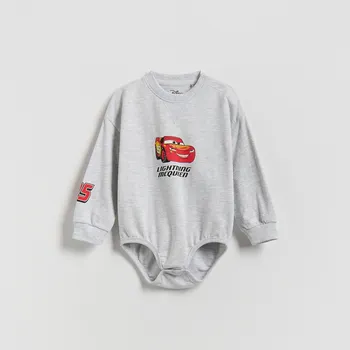 Chlapecká mikina Reserved - Bavlněné body Auta - světle šedá - 269HV-09M - 269HV-09M-92