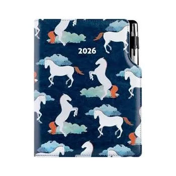Diář Diář DESIGN týdenní B5 2026 - modrá - Koně