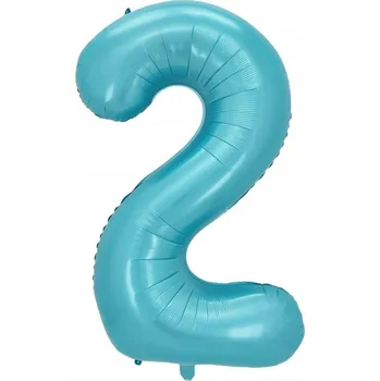 Balónek Fóliový balónek Číslice 2 Modrá – 100 cm (40 palců) – Narozeniny / Dekorace