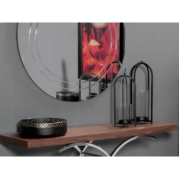 Svícen Skleněný černý svícen Ø16x53 cm TOYJ19-162