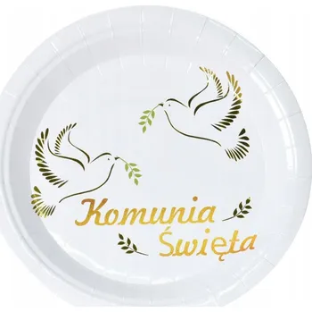 Talíř Papírové talířky na jedno použití První Svaté Přijímání 23 cm 6 Ks pro děti